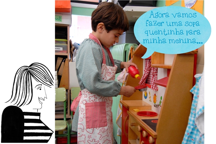 C: Agora vamos fazer uma sopa quentinha para minha menina...